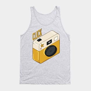 Click Cute Retro Camera Photographer Art Tank Top